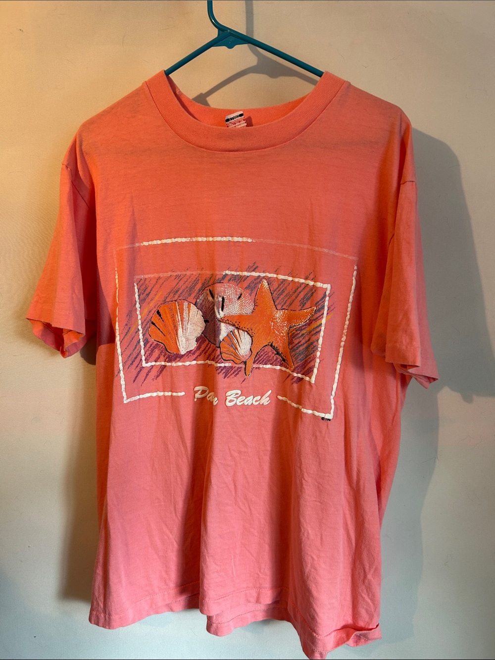 Vintage Palm Beach Shell & Starfish Graphic Tee XL